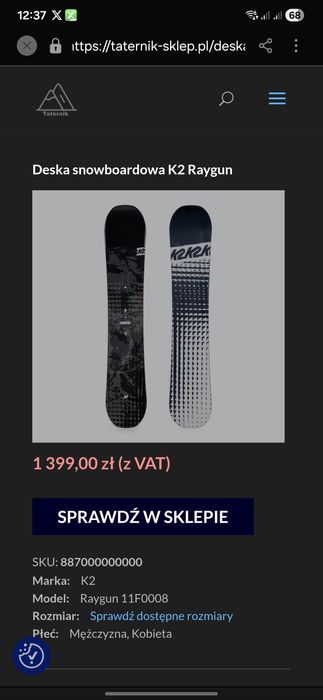 Deska snowboard K2 RAYGUN all mountain