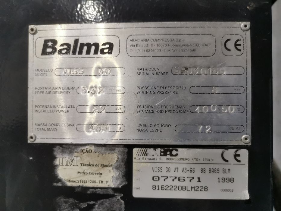 Conjunto compressor  30cv 22kw mais secador