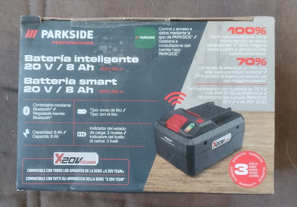 Bateria 8Ah Parkside Performance 20V nova