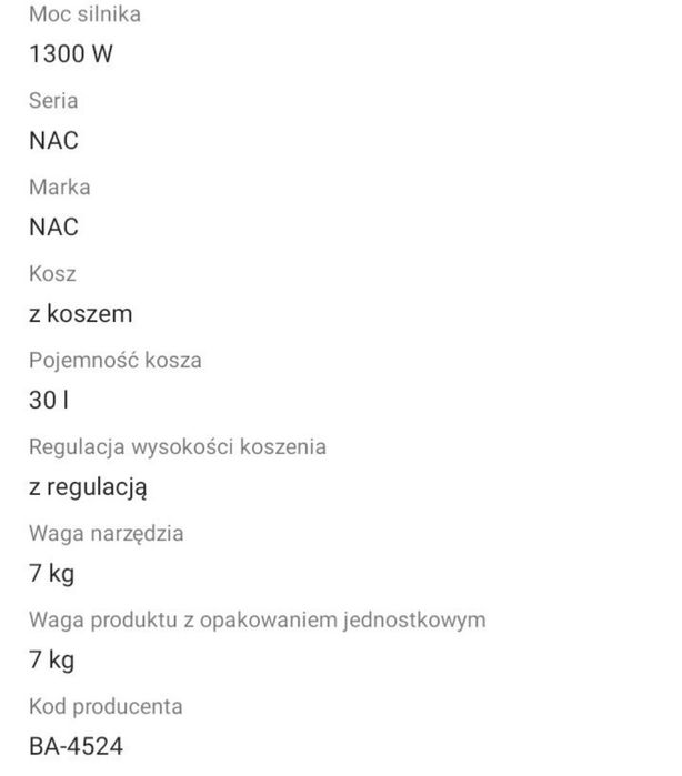 Kosiarka elektryczna nac nowa
