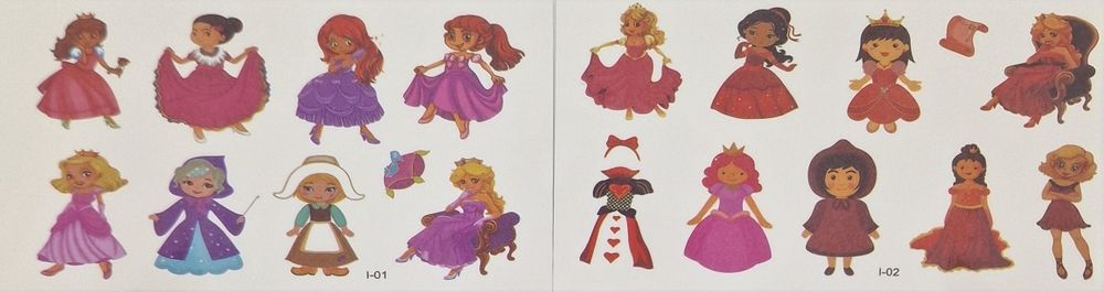 Tatuaż księżniczki tatuaże zmywalne zestaw mix wzorów