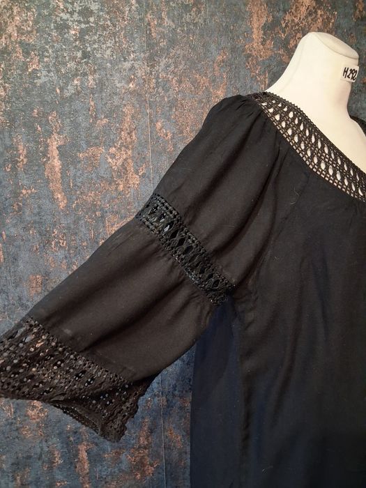 Czarna letnia sukienka w stylu boho przewiewna rozmiar M