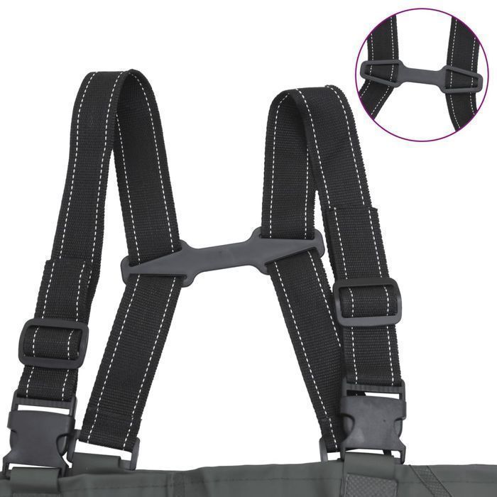 Vidaxl Spodniobuty Wędkarskie Z Paskiem, Wysokie, Ciemnozielone, 38