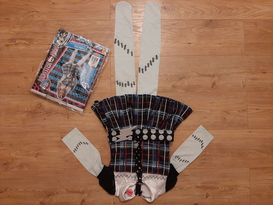 Strój Monster High kostium Franke Stein sukienka trup mroczna lalka 98