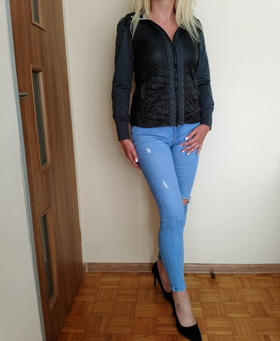 CUDNY zestaw ORYGINALNA bluza ciemnoszara+ spodnie niebieskie jeans SM