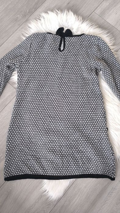 Sweter damski sweterek biało szary M 38 L 40 tunika