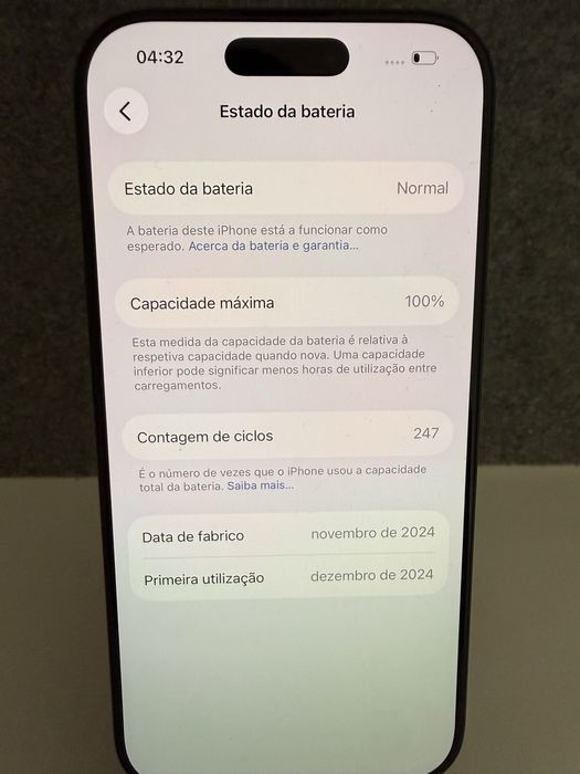 Iphone 16 Pro 256GB Black titanium (Bateria a 100%)