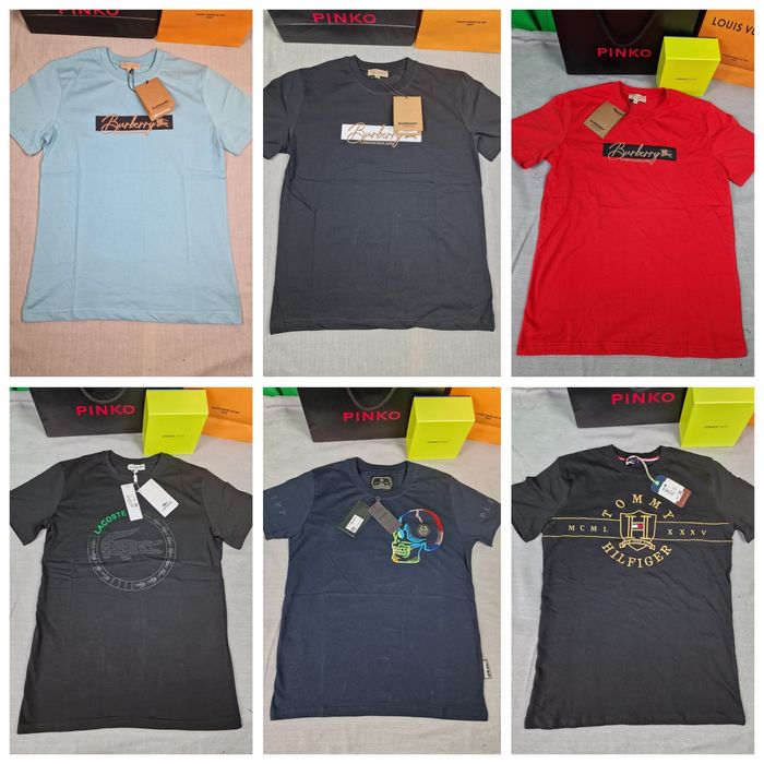 koszulka męska tshirt burberry lacoste plein kolory premium