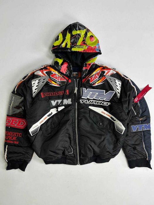 Vetements Black Navy Alpha Industries Racing Bomber бомбер куртка S M