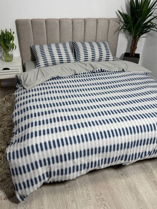 Постільна білизна муслін/жатка з простирадлом на резинці  Постельное