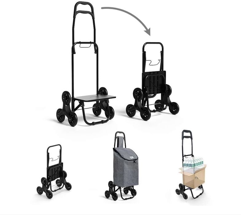 Wózek na zakupy, wózek, z 3 kółkami, wodoszczelny, 32 l, szary