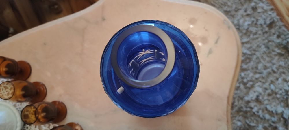 Karafka kryształowa kobalt duża