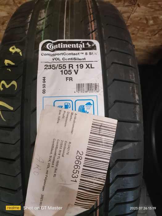 1x Continental Sportcontact 5 SUV VOL ContiSilent 235/55R19XL 105V