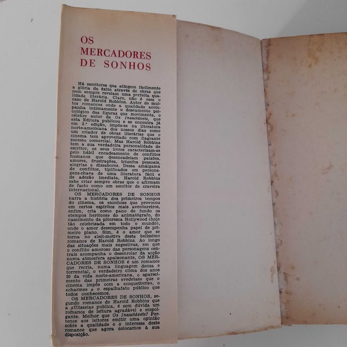 Os Mercadores de Sonhos, Harold Robbins