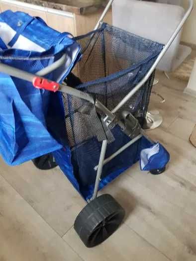 wózek plażowy turystyczny grube koła składany nowy