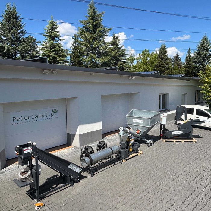 KOMPLETNA LINIA 500kg/h Karma Pasza Trawokulka Zanęta Opał Ściółka TOP