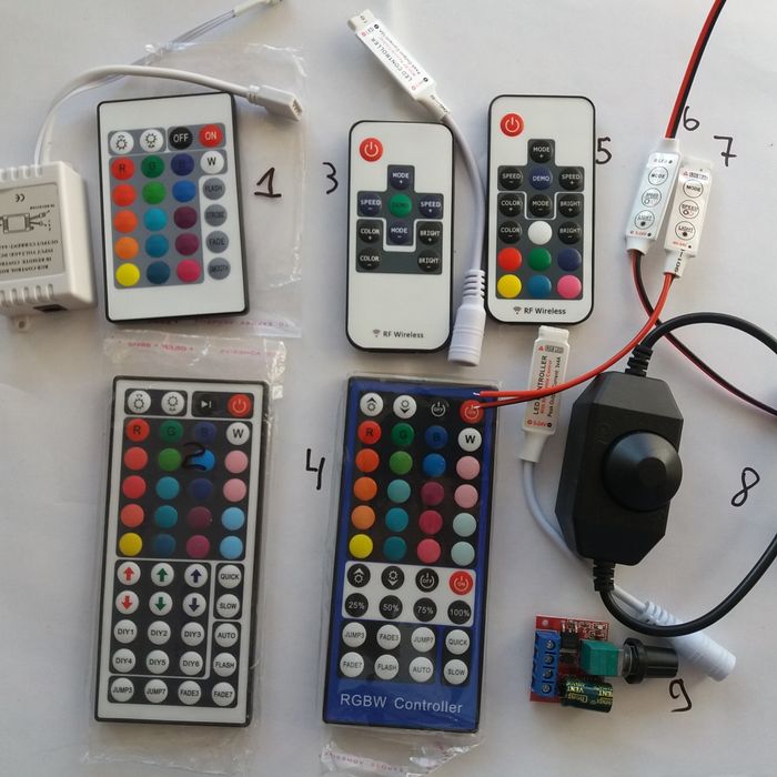Светодиодная LED лента 5в Usb  3мм 12В 24В желтая, RGB (цветная) пульт джвух цветная