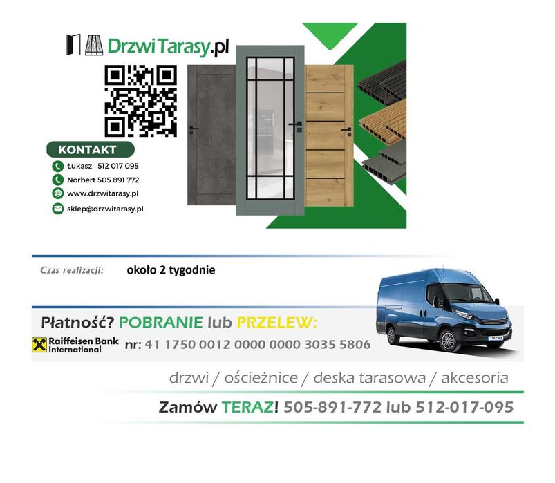 WinDoor Indus drzwi białe lakierowane PEŁNE - WYPRZEDAŻ MAGAZYNU