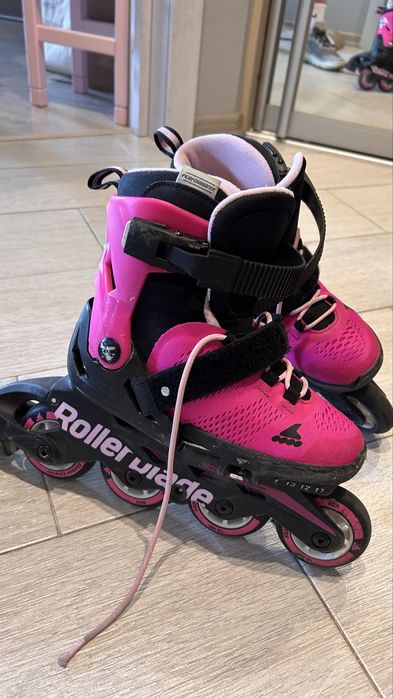 Дитячі ролики Rollerblade розсувні 28-32 розмір рожеві