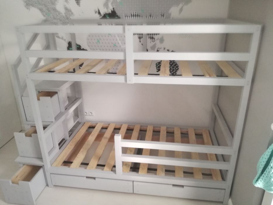 Łóżko piętrowe DOPPIO drewno