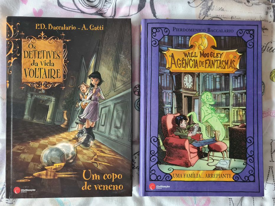 2 livros: "Os Detetives da Viela Voltaire" e "Agência de Fantasmas"