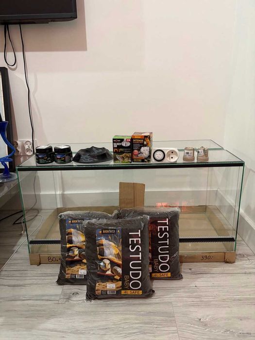 Nowy terrarium szklany, 80X40X40