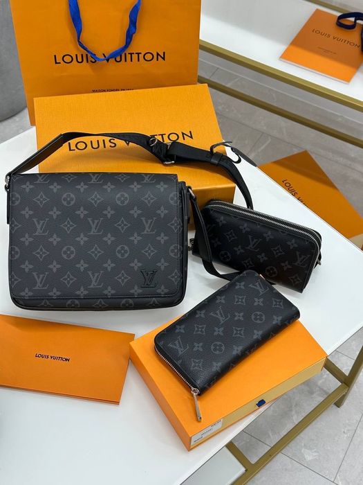 Чоловіча сумка ЛВ Луї Вітон Louis Vuitton слінг шкіряна