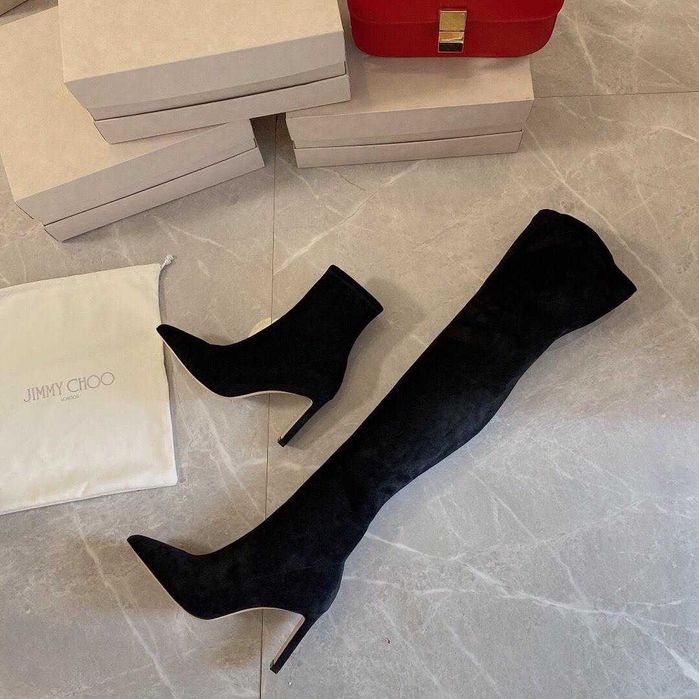 Jimmy Choo Czarne, eleganckie kozaki za kolano