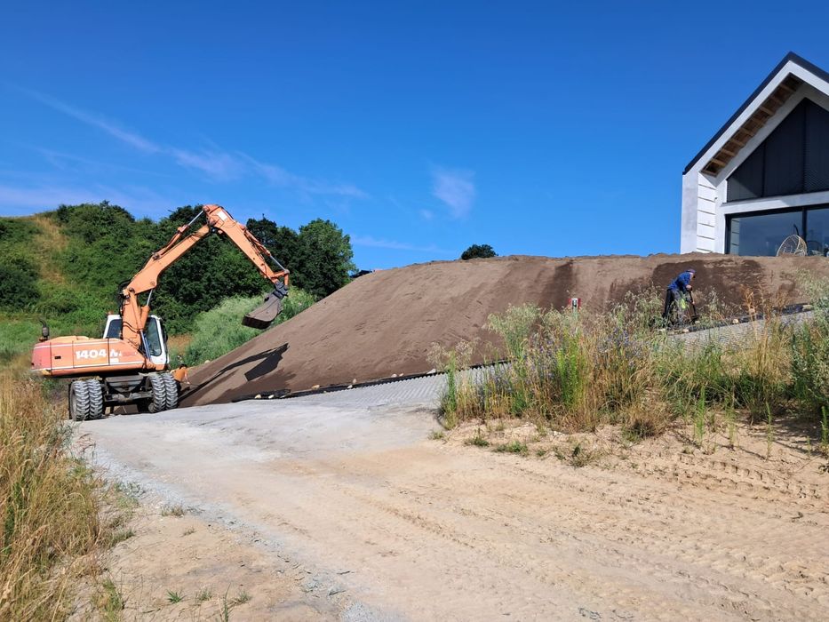 Usługi koparko-ładowarką, koparką transport materiałów HDS