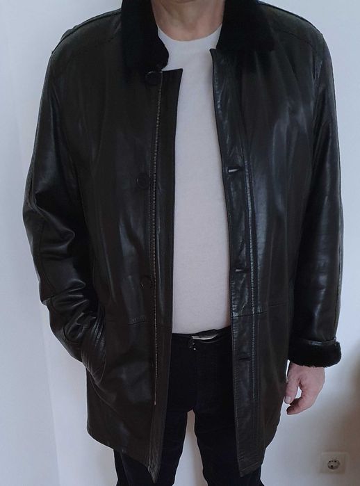 Дубленка длинная, натуральная кожа и овчина, Турция, T&T,р.ХХL (54-56)