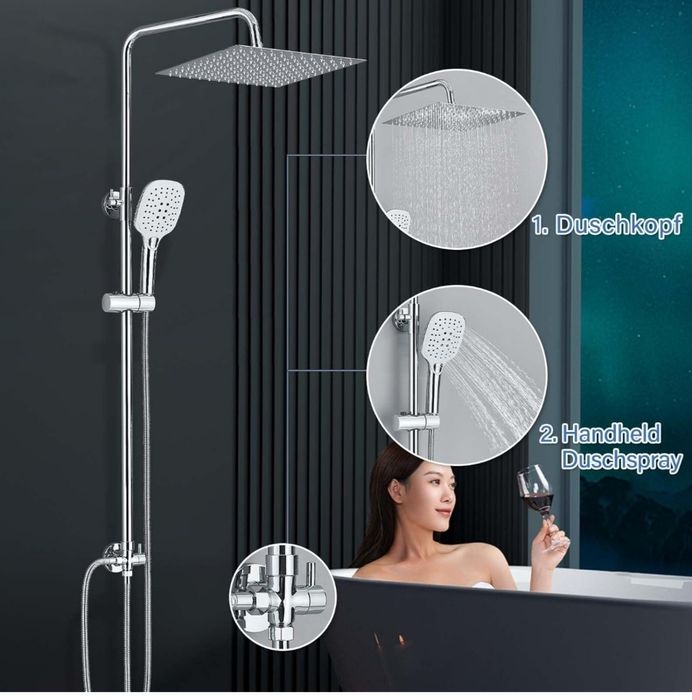 Zestaw prysznicowy Harnart Rain Shower bez armatury,