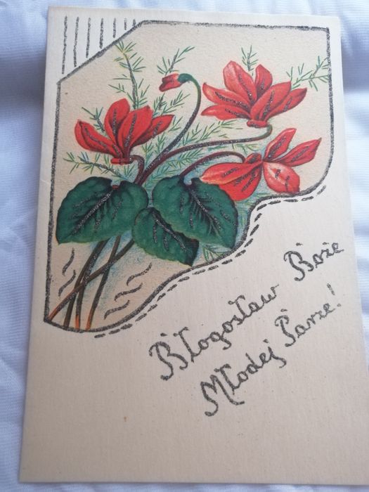 Kartki pamiątki ślubne 9szt 1955