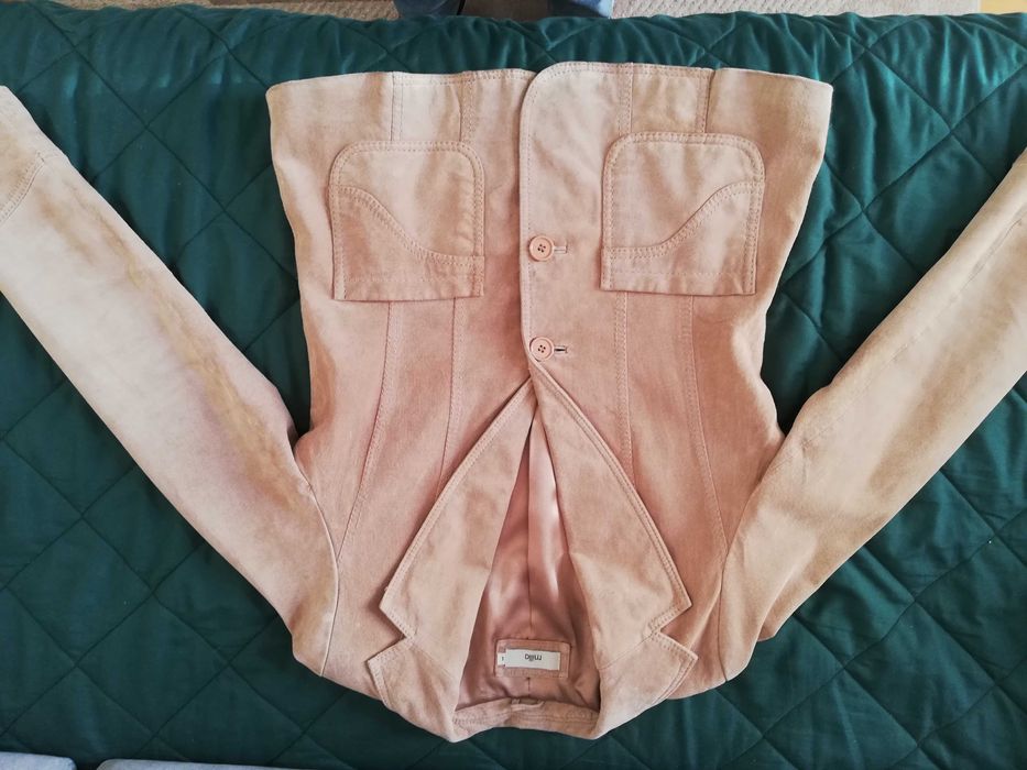 Kurtka damska skóra zamsz naturalny beż 38