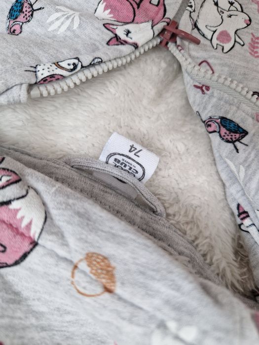 Bluza ocieplana dziewczęca 74 Smyk szara