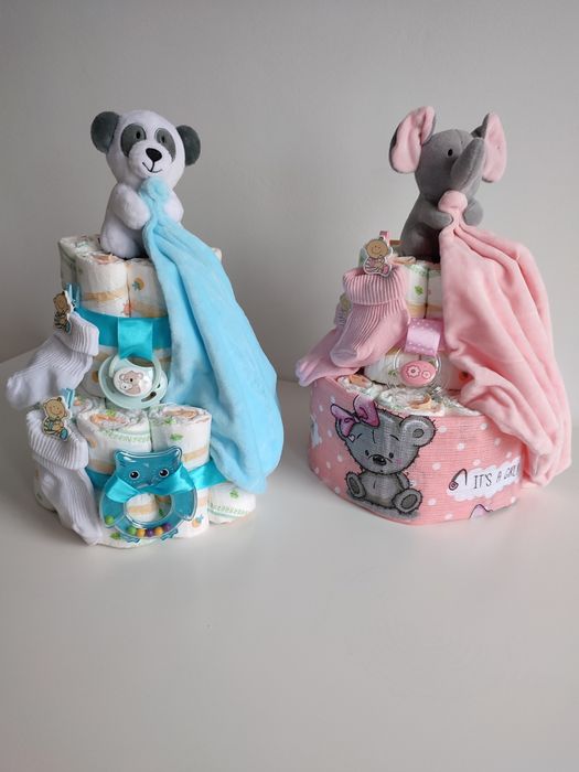 Tort z pampersów-prezent, narodziny, baby shower