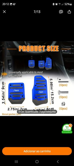 Protetor de pedal de carro