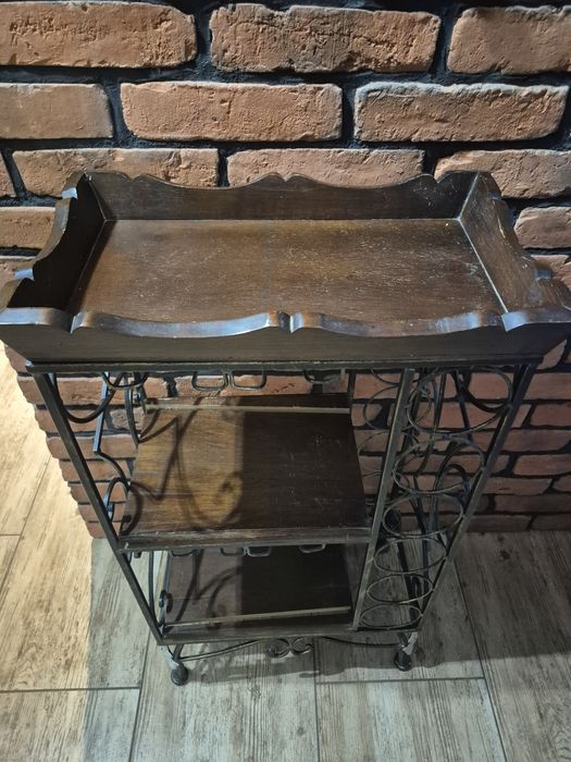 Barek stojak na wino na kieliszki drewniany i kuty wyjątkowy