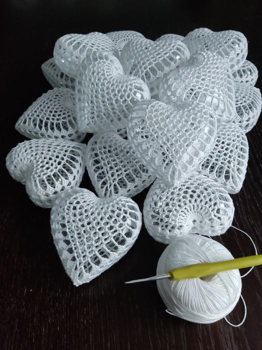 Serca szydelkowe zawieszki