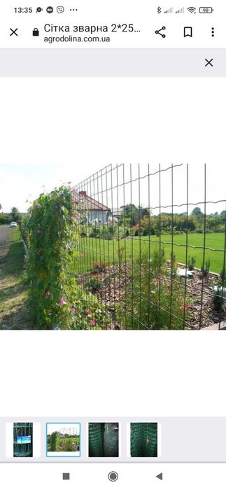 Сітка зварна Пвх рябиця 2х25м. осередок 50х100мм огорожа з покриттям