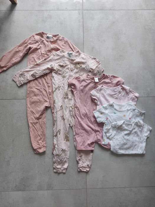 Zestaw ubranek niemowlęcych pajacyk piżama body H&M 98