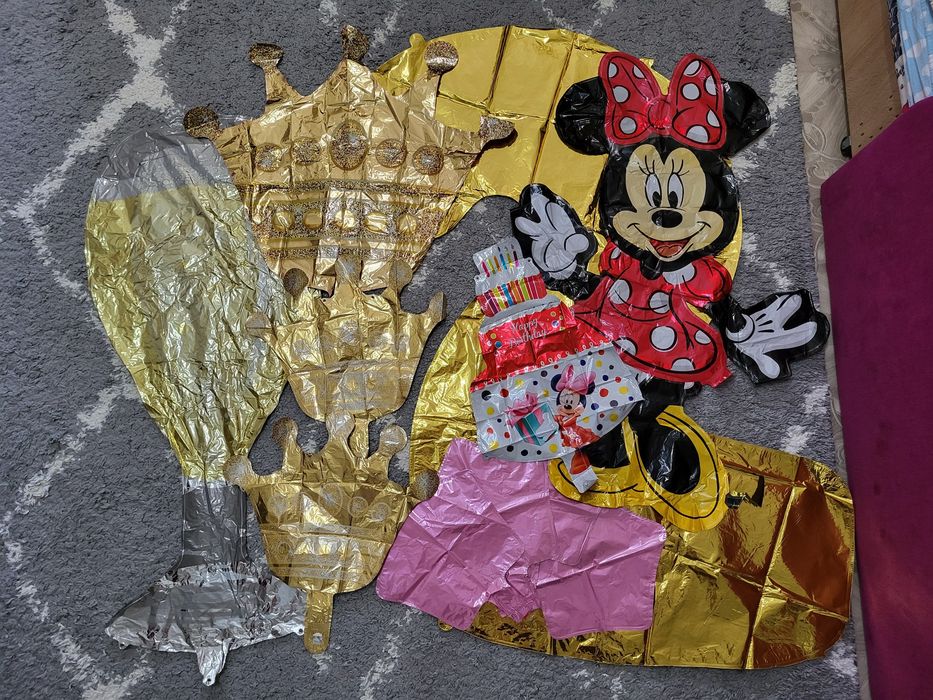 Фольговані кульки та підставка для кульок (Міні Маус, Корона, цифра 2)