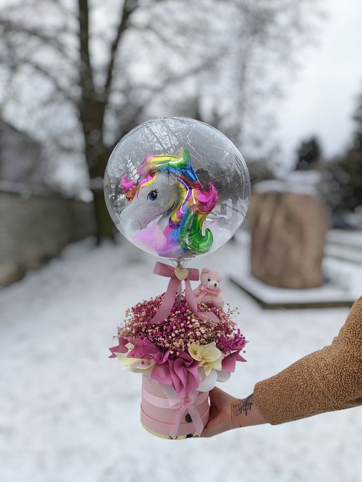 Balonbox flowerbox balonowy prezent urodziny chrzest komunia 18 roczek