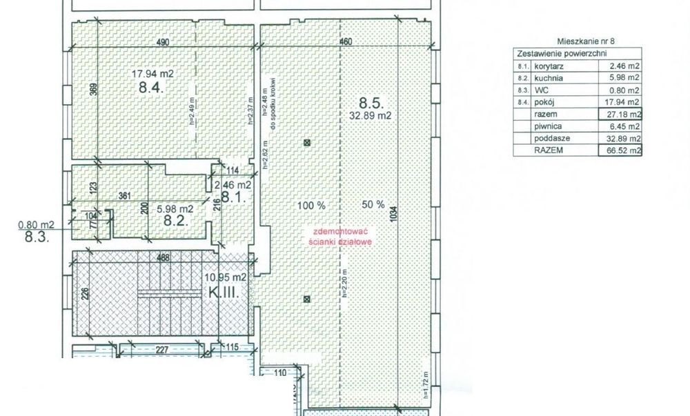 Mieszkanie 74m2 po podłodze w centrum Wrzeszcza