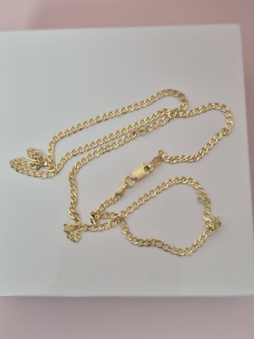 Złoty łańcuszek pancerka I Komunia Święta 45 cm p. 585