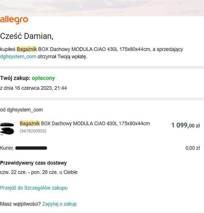 Bagażnik dachowy od RENAULT MEGANE SCENIC 2003
