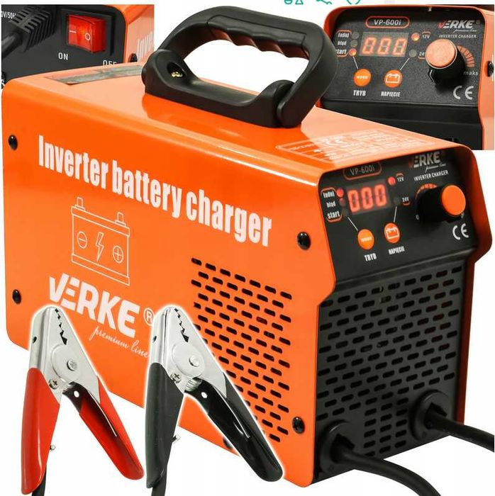 Prostownik inwertorowy z rozruchem ładowarka AKUMULATORÓW 12V 24V 80A