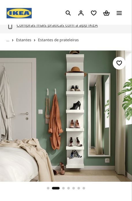 Estante de parede branca 30x190