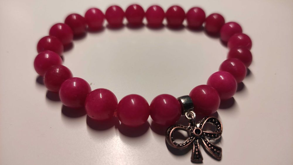 Bransoletka fuksja agat kamień