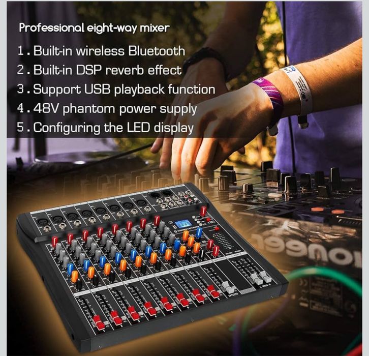 MESA (Nova em Caixa) Depusheng DA8 Misturador de áudio profissional