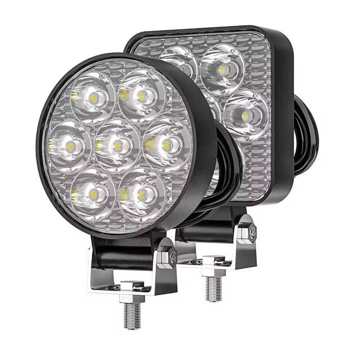 Par mini farois auxiliares LED 2,5" redondos quadrados